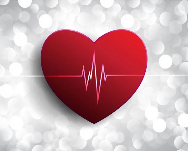 Kırmızı Arkaplanda Kalp Şekli — Stok Vektör