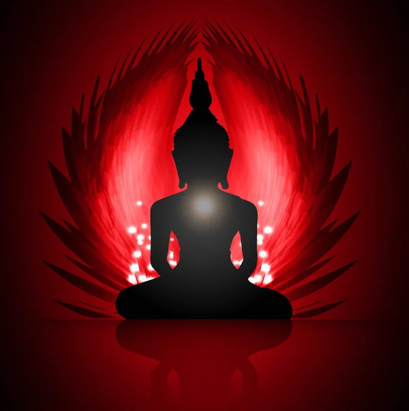 Budha Silueta Lotus Pose — Vector de stoc