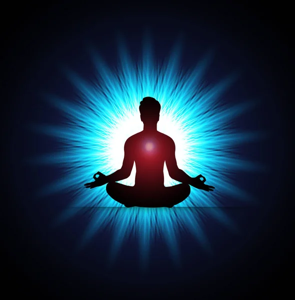 Concepto Meditación Yoga Ilustración Vectorial — Vector de stock