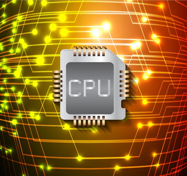 Circuit Imprimé Avec Puce Cpu — Image vectorielle