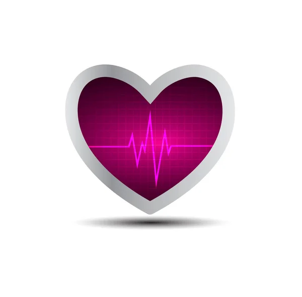 Eletrocardiograma Linha Batimento Cardíaco Quadro Cardíaco — Vetor de Stock