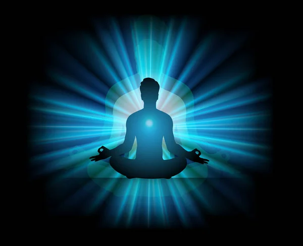 Jóga Meditáció Koncepció Illusztráció — Stock Vector