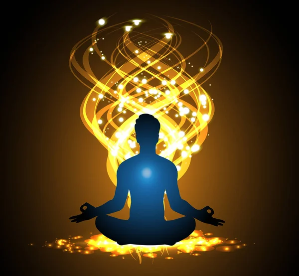 Yoga meditasyonu. vektör illüstrasyonu