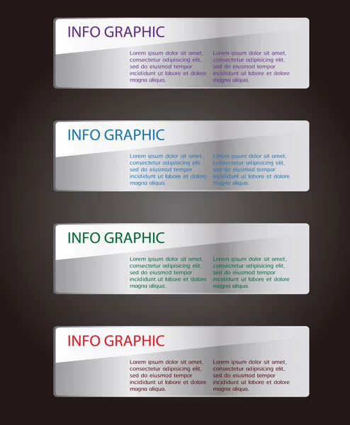 Nowoczesne Szablony Pudełek Tekstowych Baner Infografika — Wektor stockowy