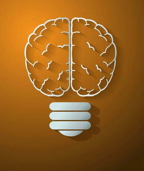 Gehirn Symbol Flachen Stil Isoliert Auf Weißem Hintergrund — Stockvektor