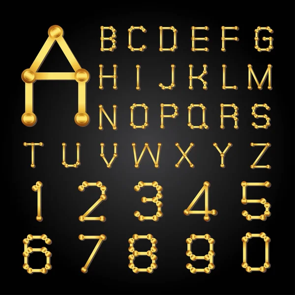 Alphabet Doré Illustration Vectorielle — Image vectorielle