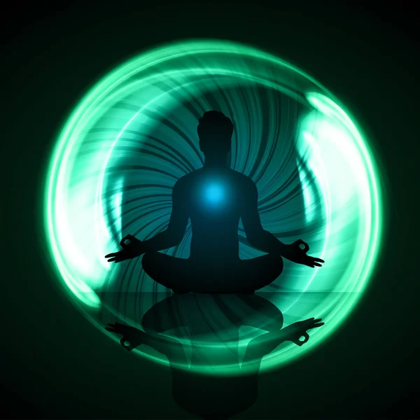 Yogmeditation Konceptuell Illustration — Stock vektor