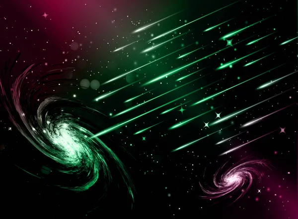 Космическая Галактика Иллюстрация Абстрактный Фон Звездами Световыми Эффектами — стоковый вектор