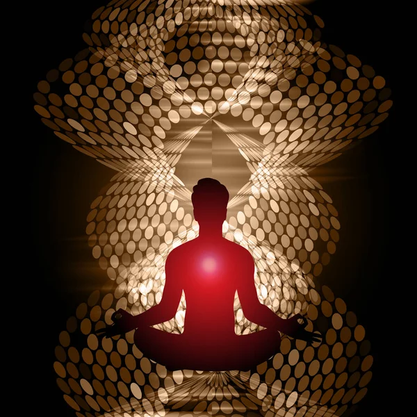 Meditación Yoga Ilustración Vectorial — Vector de stock