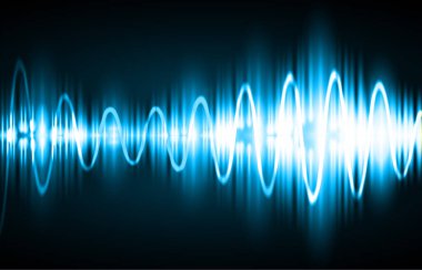 Koyu arkaplanda soyut ses dalgaları