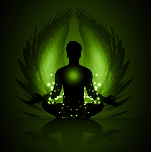 Jóga Meditáció Vektor Illusztráció — Stock Vector