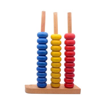 beyaz arkaplanda izole edilmiş renkli tahta bloklar oyunu