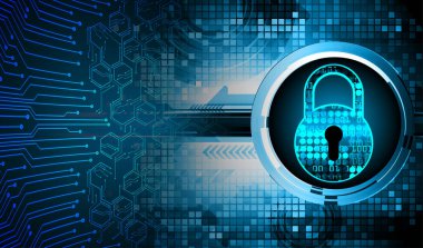 Dolabı olan arka plan vektör illüstrasyonu, dijital güvenlik kavramı