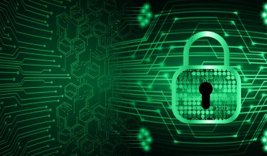 Dolabı olan arka plan vektör illüstrasyonu, dijital güvenlik kavramı