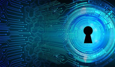 anahtar deliği ile arkaplan vektör illüstrasyonu, dijital güvenlik kavramı