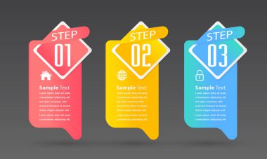 Web sitesi, bilgisayar grafiği, teknoloji ve internet için renkli modern metin kutusu şablonu, afiş