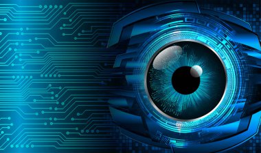 Mavi göz siber devre gelecekteki teknoloji konsepti