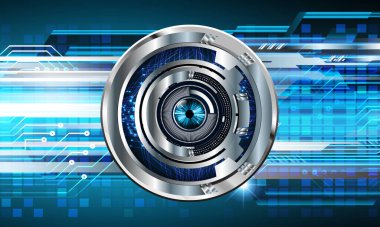 Mavi göz siber devre gelecekteki teknoloji konsepti