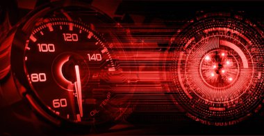 Siyah arkaplandaki araba hız göstergesi