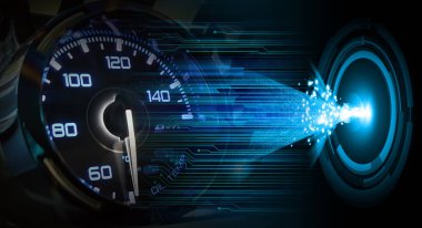 Gösterge panelindeki araba hız göstergesi