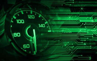 Saat ve ikili kodlu hız göstergesinin dijital bileşimi