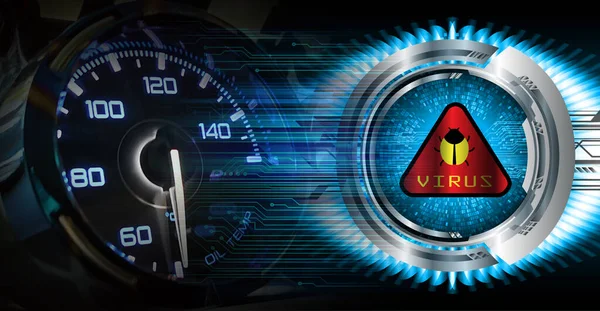 digital composite of speedometer with dashboard and clock