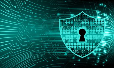 anahtar deliği ile arkaplan vektör illüstrasyonu, dijital güvenlik kavramı