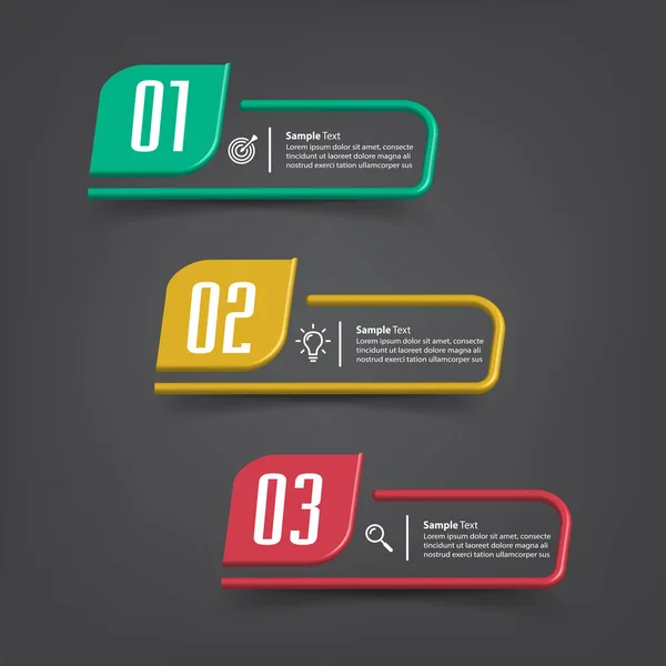 Moderne Tekstvak Sjablonen Banner Infographics — Stockvector