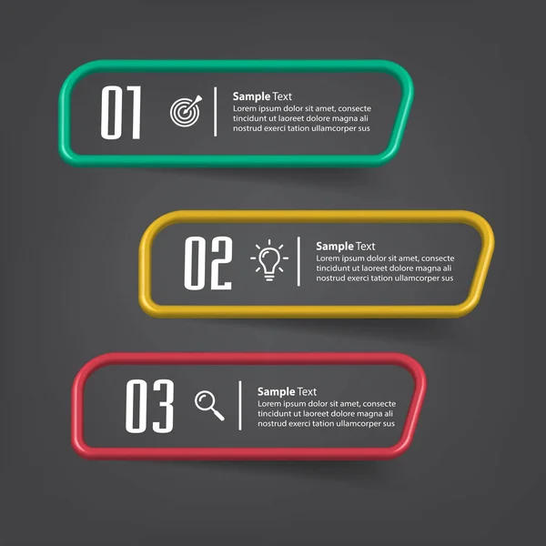 Modelli Scatole Testo Moderne Banner Infografica — Vettoriale Stock