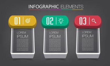 metin kutularıyla renkli bilgi grafikleri pankartı şablonu, dijital kart 
