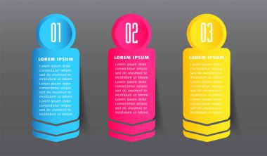 metin kutularıyla renkli bilgi grafikleri pankartı şablonu, dijital kart 