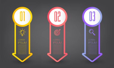 metin kutularıyla renkli bilgi grafikleri pankartı şablonu, dijital kart 