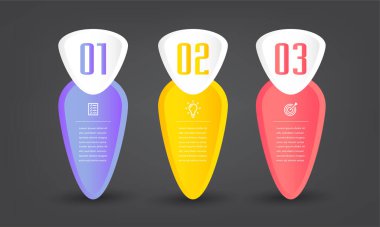 metin kutularıyla renkli bilgi grafikleri pankartı şablonu, dijital kart 