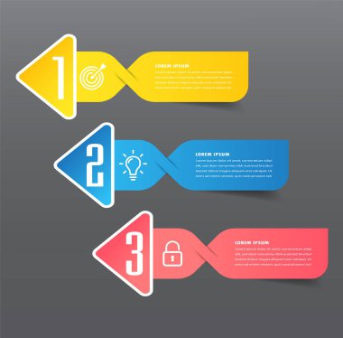 metin kutularıyla renkli bilgi grafikleri pankartı şablonu, dijital kart 