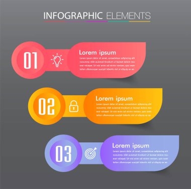 metin kutularıyla renkli bilgi grafikleri pankartı şablonu, dijital kart 