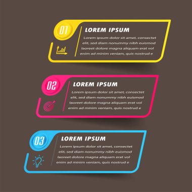 metin kutularıyla renkli bilgi grafikleri pankartı şablonu, dijital kart 