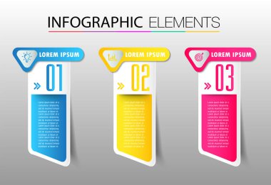 metin kutularıyla renkli bilgi grafikleri pankartı şablonu, dijital kart 
