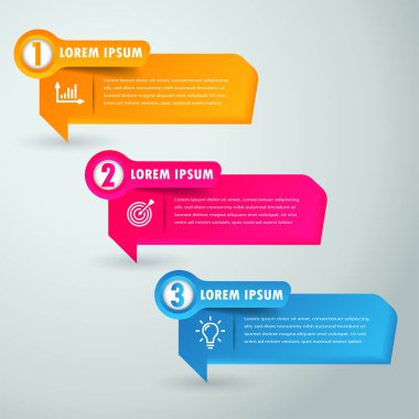 metin kutularıyla renkli bilgi grafikleri pankartı şablonu, dijital kart 