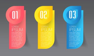 metin kutularıyla renkli bilgi grafikleri pankartı şablonu, dijital kart 