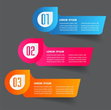 metin kutularıyla renkli bilgi grafikleri pankartı şablonu, dijital kart 