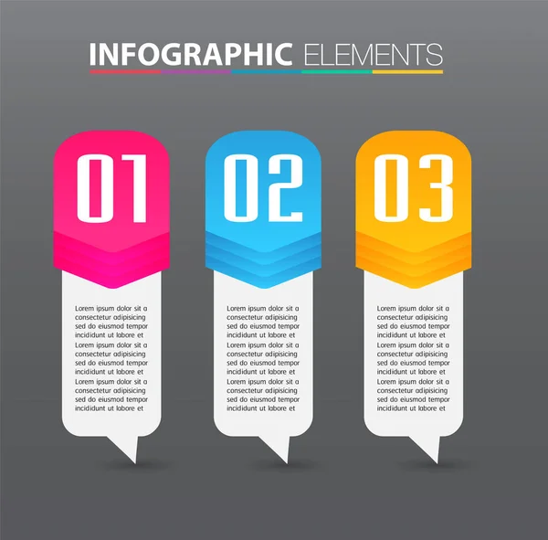 Bunte Infografik Banner Vorlage Mit Textboxen Digitale Karte — Stockvektor
