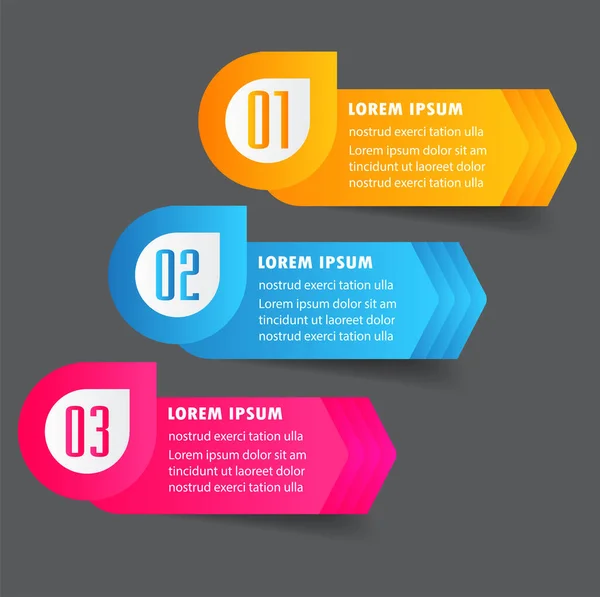 Colorful Infographics Banner Template Text Boxes Digital Card — Stock Vector