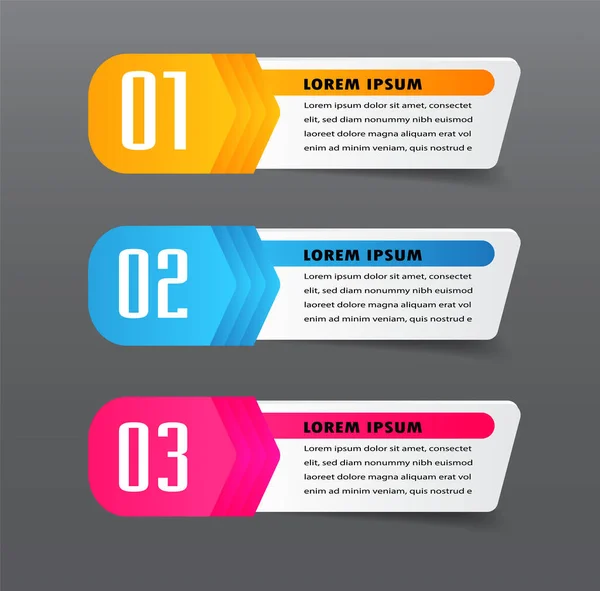 Metin Kutularıyla Renkli Bilgi Grafikleri Pankartı Şablonu Dijital Kart — Stok Vektör