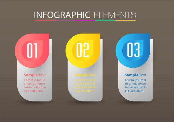 Bunte Infografik Banner Vorlage Mit Textboxen Digitale Karte — Stockvektor