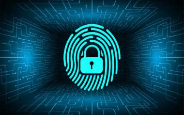 Dolabı olan arka plan, dijital güvenlik kavramı