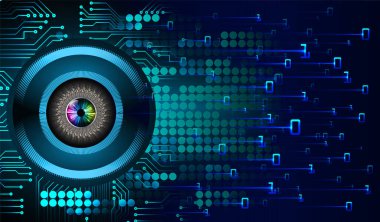 Gözlü siber güvenlik kavramı, soyut yüksek hızlı dijital internet bağlantısı tasarımı