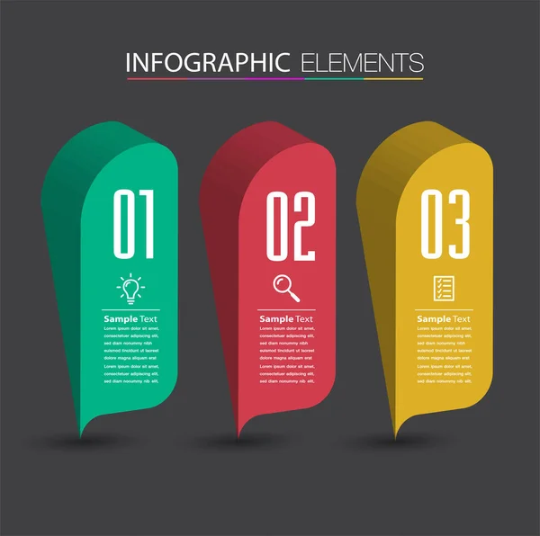 Colorful Infographics Banner Template Text Boxes Digital Card — Stock Vector