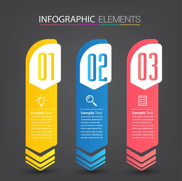 Modelo Banner Infográficos Coloridos Com Caixas Texto Cartão Digital — Vetor de Stock