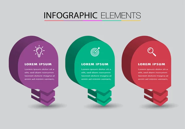 Bunte Infografik Banner Vorlage Mit Textboxen Digitale Karte — Stockvektor