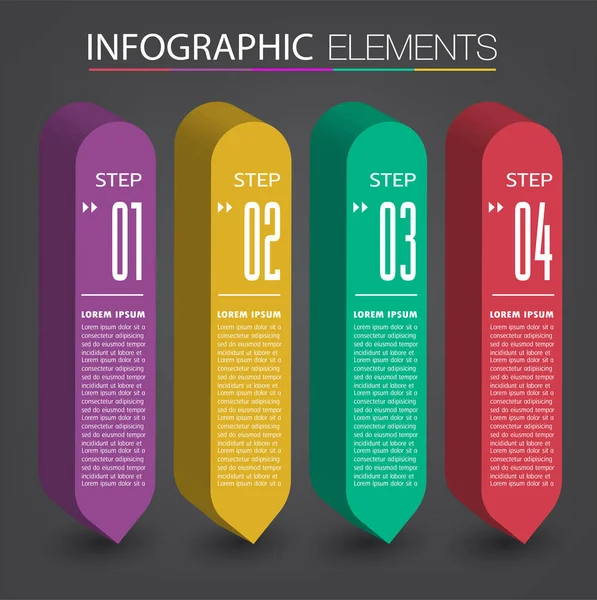 Modèle Bannière Infographie Colorée Avec Des Zones Texte Carte Numérique — Image vectorielle